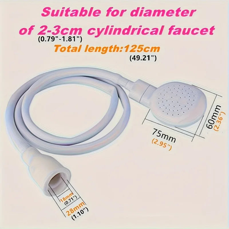 360 Portable Faucet Shower Head Handheld Extender Long Hose