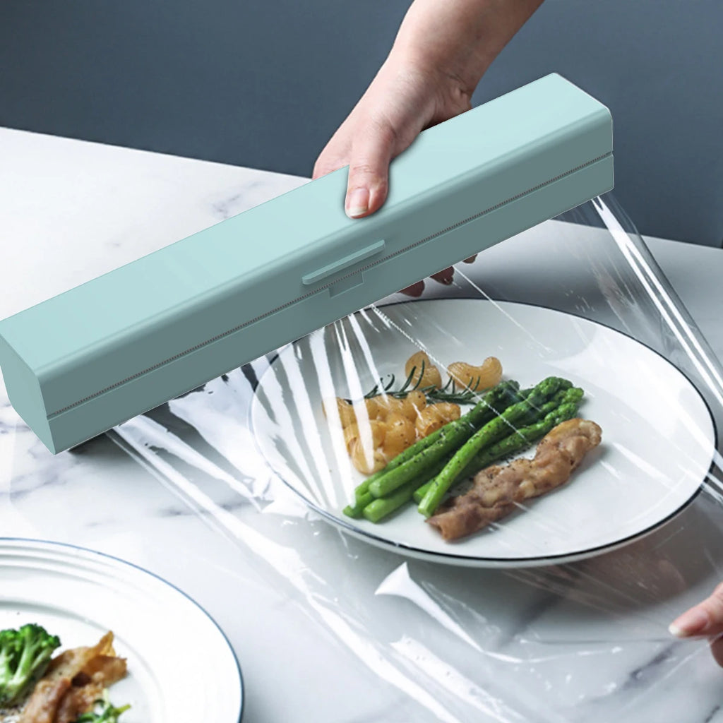 Cling Film Cutter Plastic Wrap Dispenser Kitchen Accessori Wrap Film Cutter Magnetic Cling For Food Keep Fresh with Cutter Blade Zpaxo