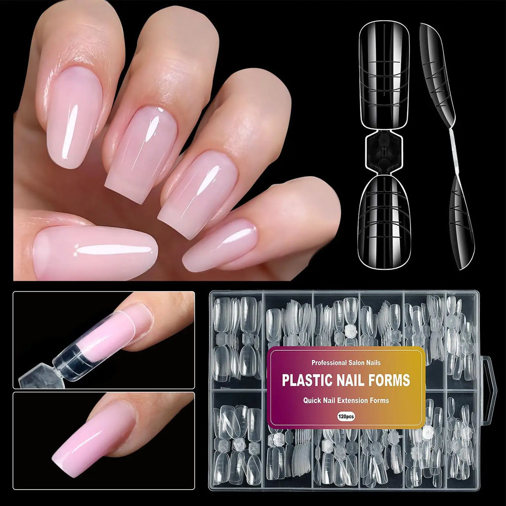 120-Piece Reusable Nail Extension Forms – 12 Sizes Builder Gel Nail Extension Forms Zpaxo