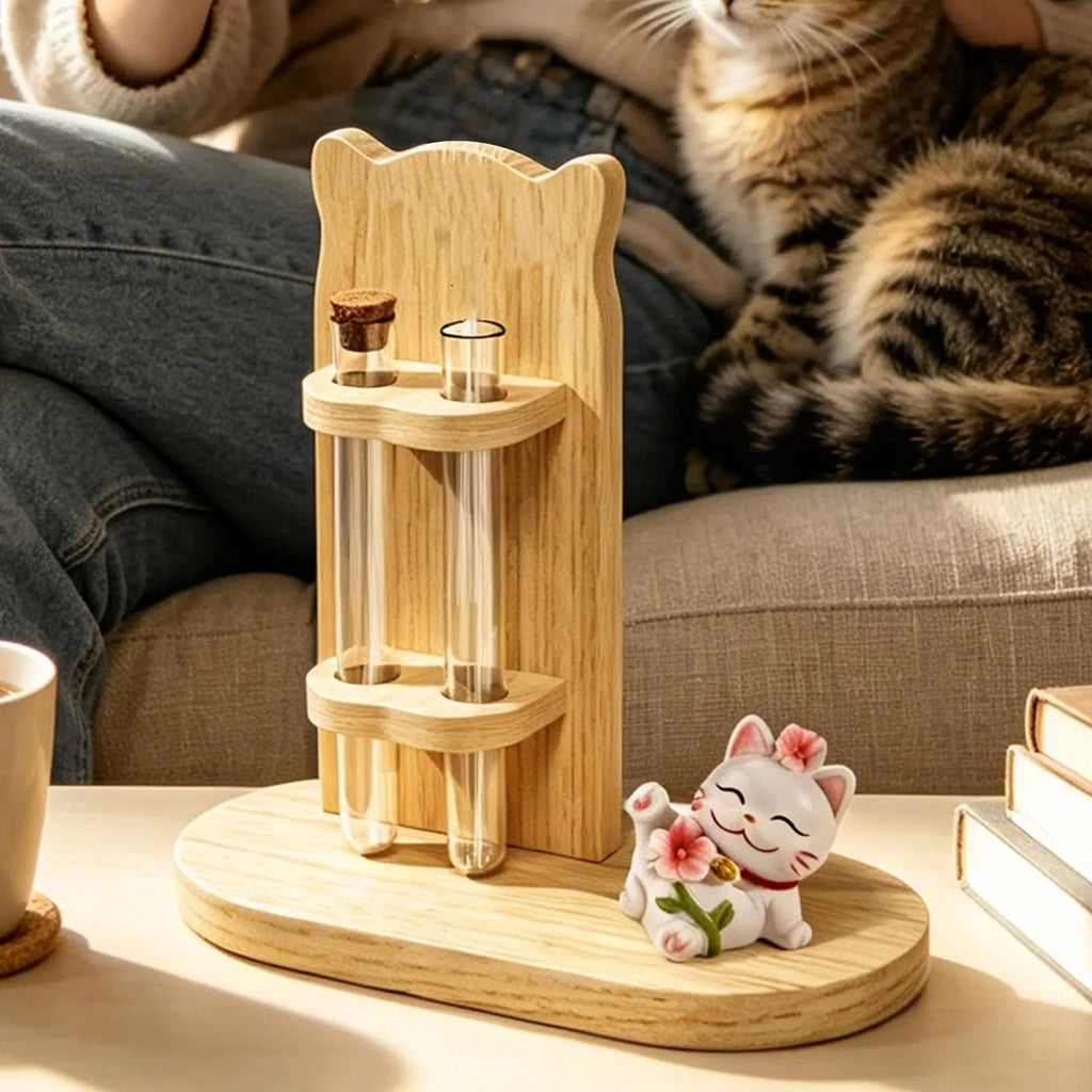 Cat Whisker Vase Decorative Double Tube Storage Cork Stopper