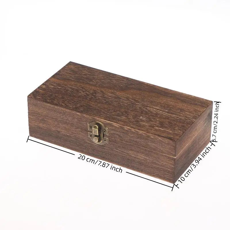 Rectangular Wooden Storage Box Retro Jewelry Desktop Home Decoration Zpaxo 20