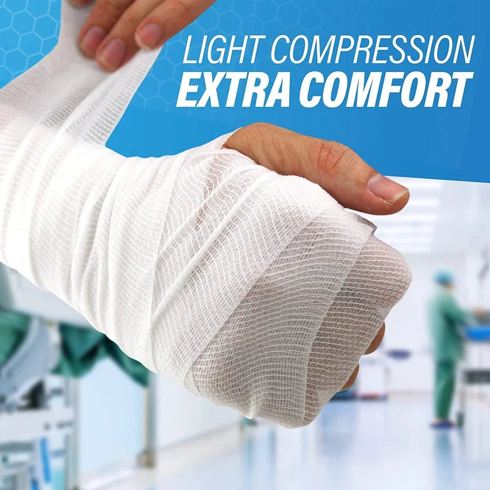1 5 10 Rolls Absorbent Gauze Cotton Bandage Roll Wound Hemostasis