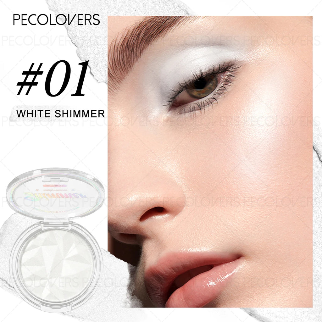 1PC Single-color Galaxy Highlighting Powder, Fine Pearlescent Sparkling Highlighter, Suitable for Face/eyes/body, Waterproof Zpaxo 01