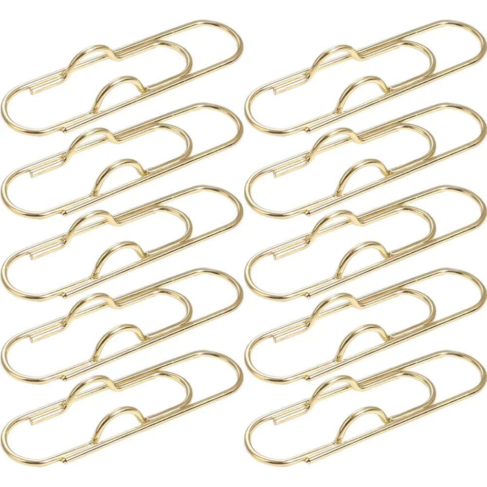 10-1Pcs Metal Pen Holder Clips Portable Paper Fix Clips Journal Document Notebook Pictures Pin Pocket Student Office School Tool Zpaxo 10pcs Gold