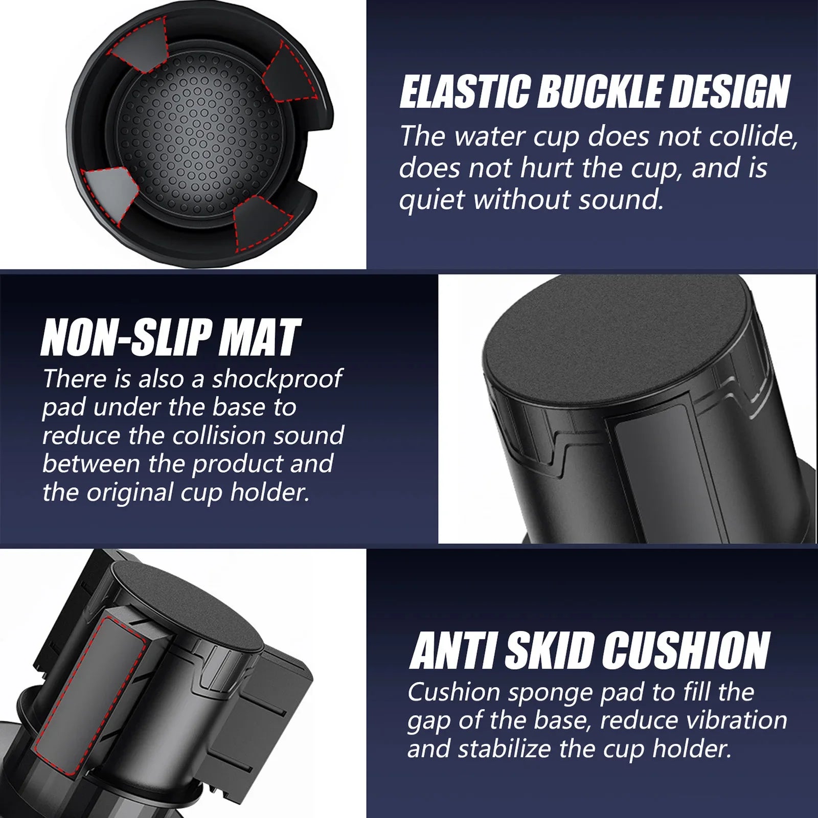 Car Cup Holder Expander Adjustable Base Beverage Bottle Anti-slip Zpaxo