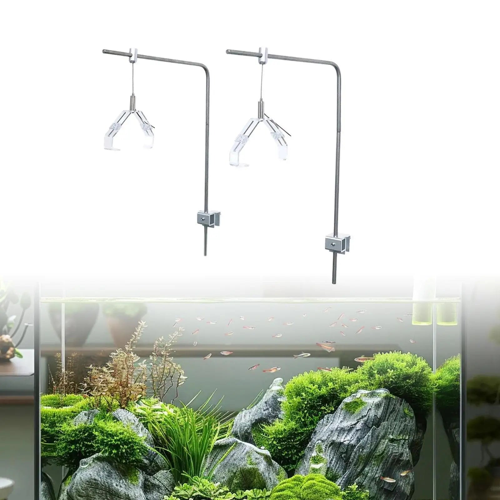 2Pcs Adjustable Aquarium Light Holder Bracket Mount Fish Tank LED Light Rack Hanging Kit for Home Office Fish Saltwater Aquarium Zpaxo