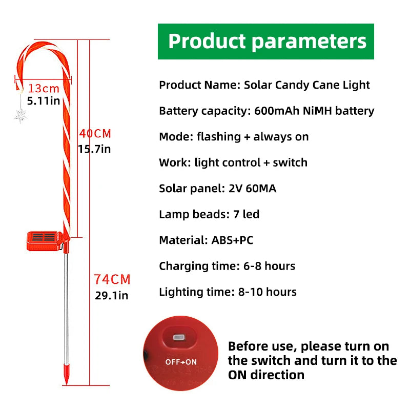Solar Christmas Decorative Light LED Garden Festival Red Walking Zpaxo