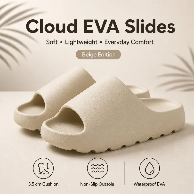 EVA House Slippers Soft Thick Soled Fashion Slides Beach Sandals Men