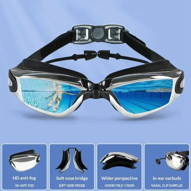 HD Anti-Fog Swimming Goggles – Silver Coated Small Frame