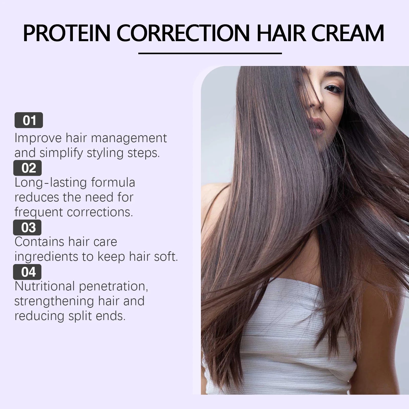 Protein Correction Hair Straightening Cream Anti Drying Frizzy Hair Smoothing Conditioner Enhance Gloss Keratin Repair Hair Mas Zpaxo