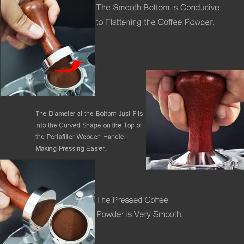 Espresso Coffee Tamper 51/53/58mm – Aluminum & Wood Handle Espresso Coffee Tamper Zpaxo