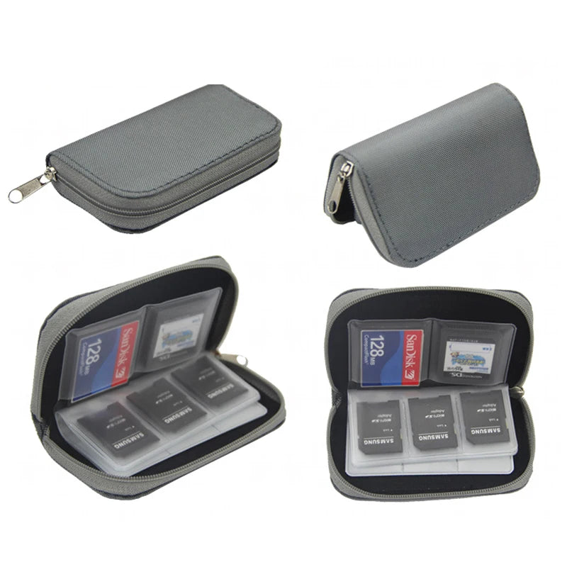 Memory Card Collect Bag SD Carrying Case Holder Wallet 22 Slots CF