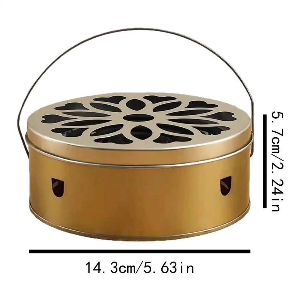 Portable Stainless Steel Mosquito Coil Box Cover Handle Anti-scald