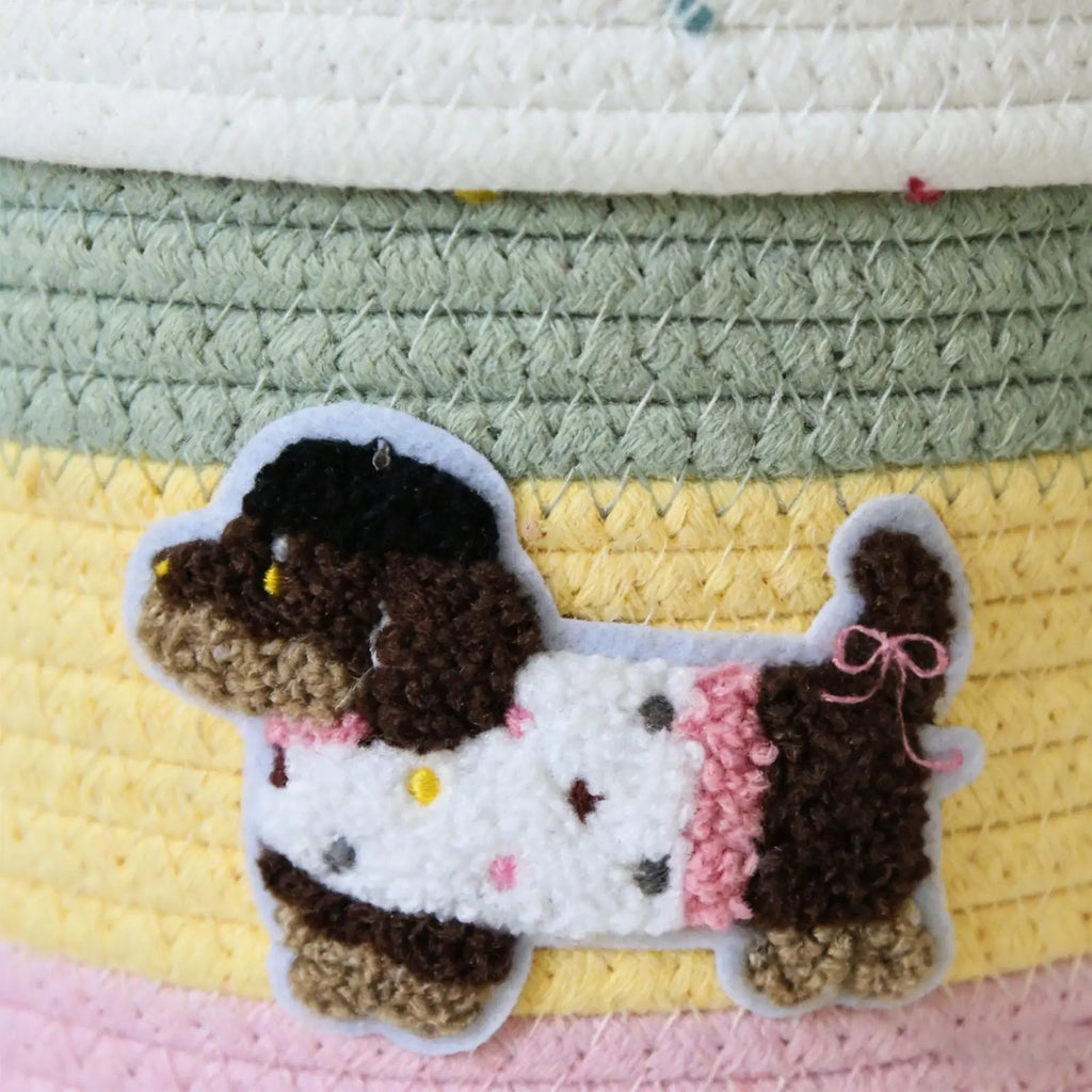 Cute Small Basket Portable Cotton Rope Bin Lid Toy Box Kids Pet Yarn