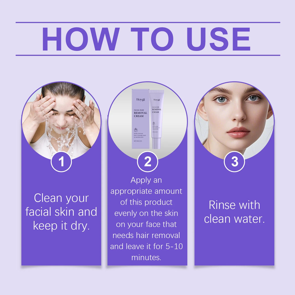 Gentle Hair Removal Cream for Face Body with Centella Extract Soothing Moisturizing Formula Sensitive Dry Skin Smooth Skin 30g Zpaxo