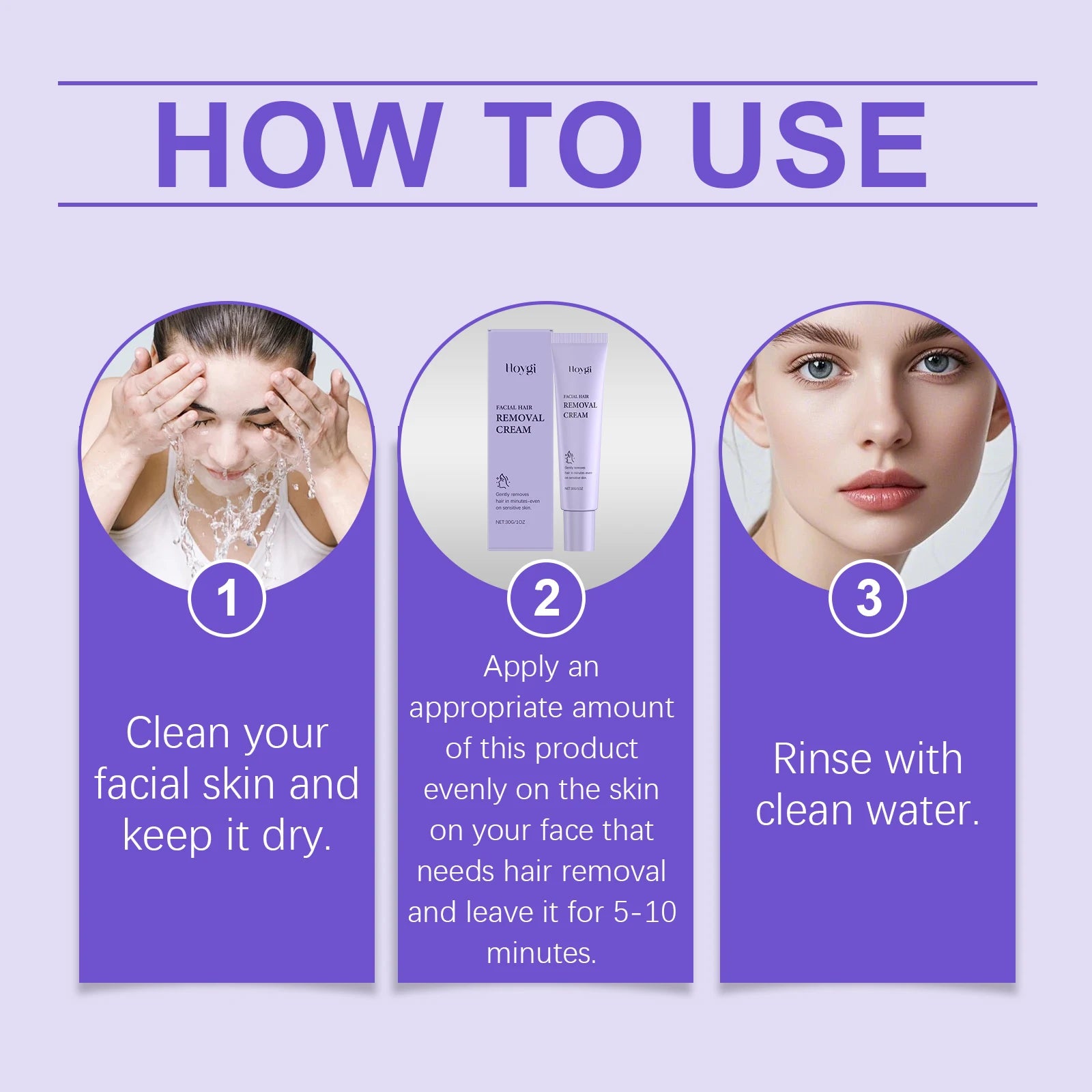 Gentle Hair Removal Cream for Face Body with Centella Extract Soothing Moisturizing Formula Sensitive Dry Skin Smooth Skin 30g Zpaxo