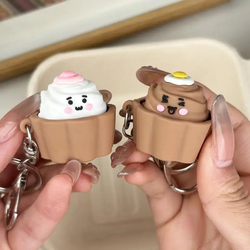 Mini Cake Fidget Keychain – Cute Food-Shaped Button Press Pendant