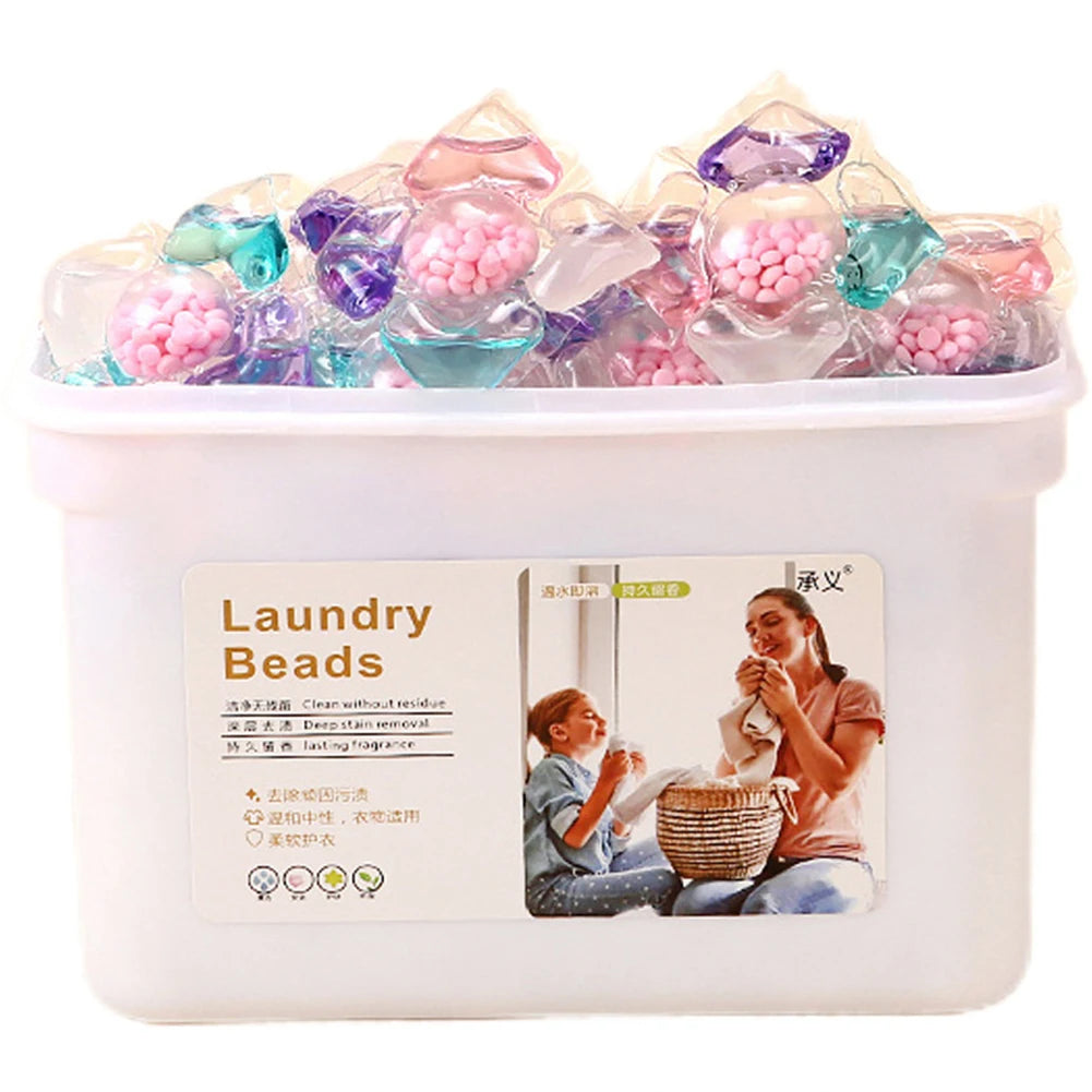 50Pcs Laundry Detergent Soap Box 5 in 1 Laundry Cleaning Washing Capsules Laundry Scent Fragrance Beads for Home Dormitory Zpaxo 50pcs