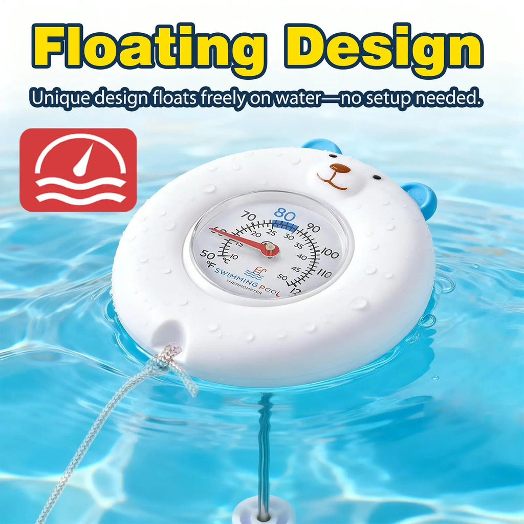 Pool Temperature Gauge Large Cute Bear Temperature Gauge With String Kids Pool Accessories For Lake Beach Backyard Patio Garden Zpaxo