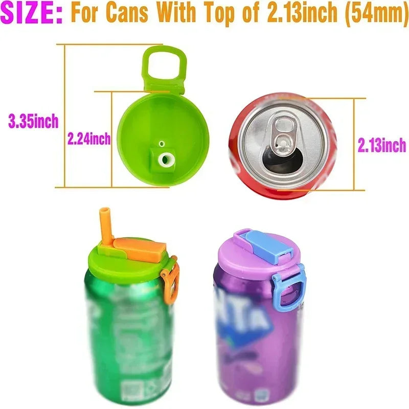 1/2/4PCS Creative Soda Can Cover Sealed Silicone Straw Beverage Can Cover Cup Suitable For Canned Beverage Reusable Tank Cover Zpaxo