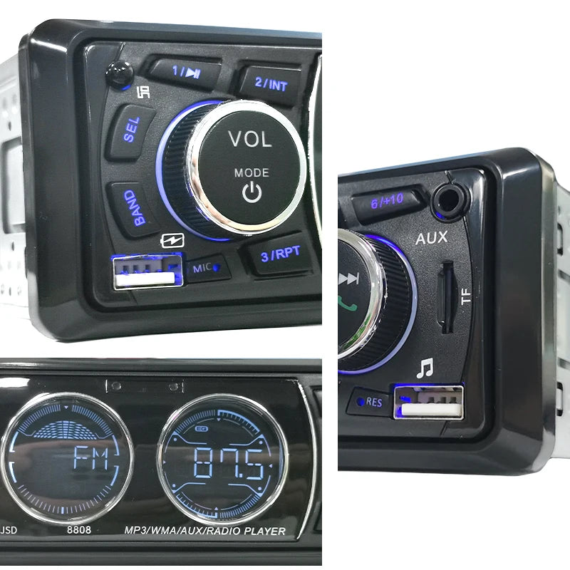 Hippcron Car Radio Audio 1din Bluetooth Stereo MP3 Player FM Receiver