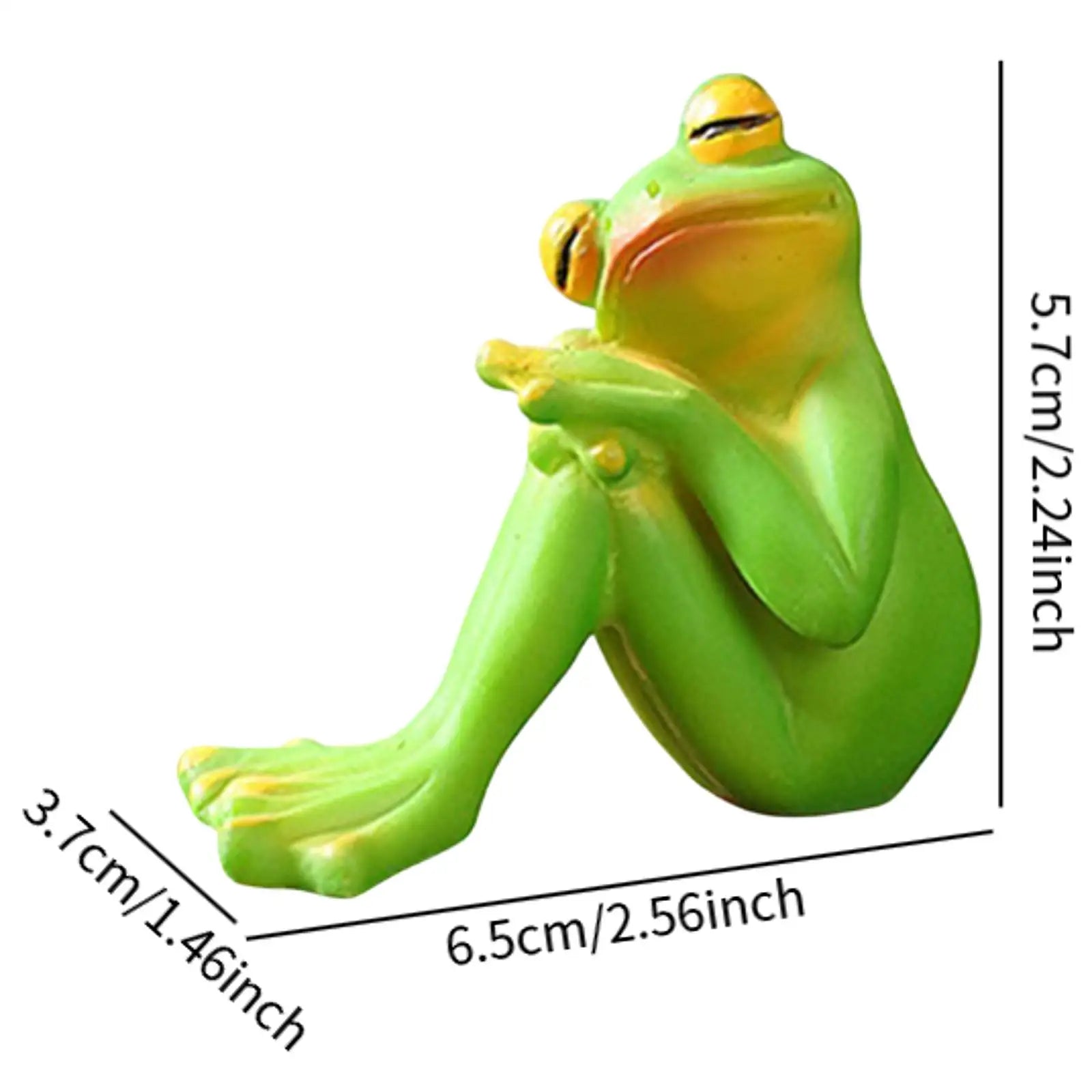 Funny Frog Statue Resin Figurine – Desk & Shelf Decor Resin Figurine Zpaxo Meditation
