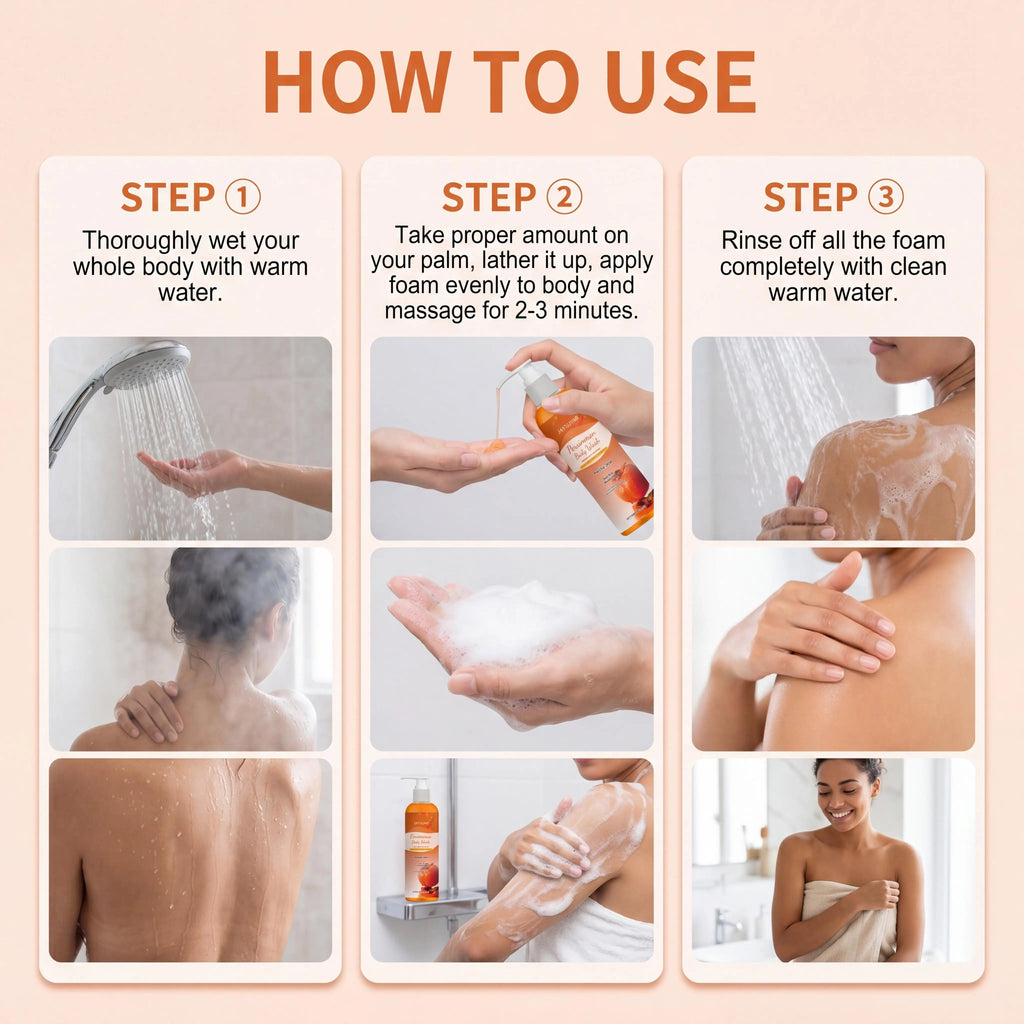 Persimmon Shower Gel – Cleansing, Deodorizing & Exfoliating Exfoliating Body Wash Zpaxo