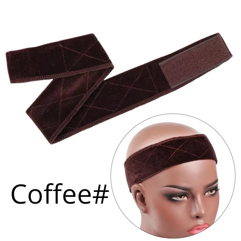 Female Wig Headband Non-slip Grip Velvet Used Under Flexible Hair Zpaxo Coffee
