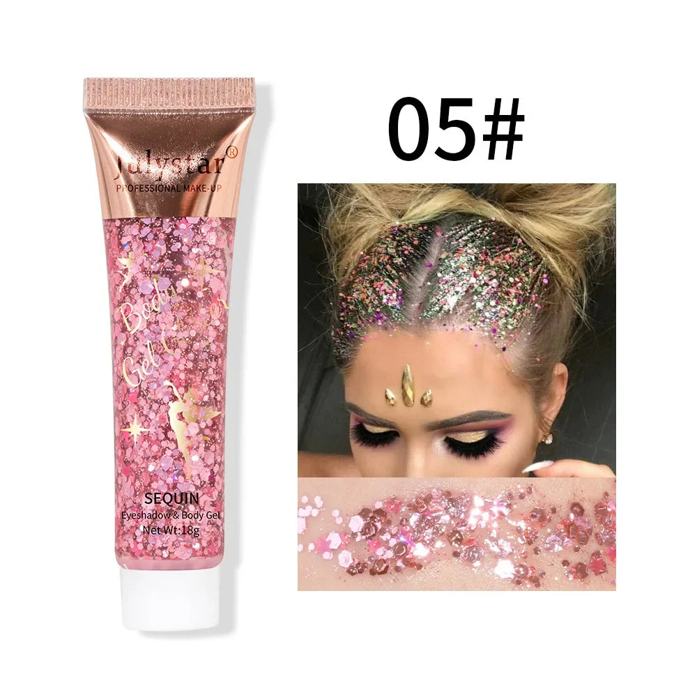 Sequins Glitter Gel Multifunctional Body Face Nail Hair Flash Liquid Zpaxo 05