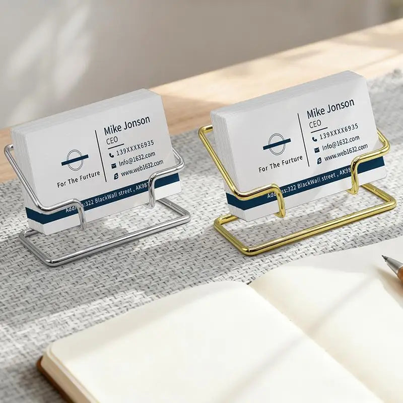 Metal Desktop Business Card Holder & Sign Display Stand Business Card Holder Zpaxo