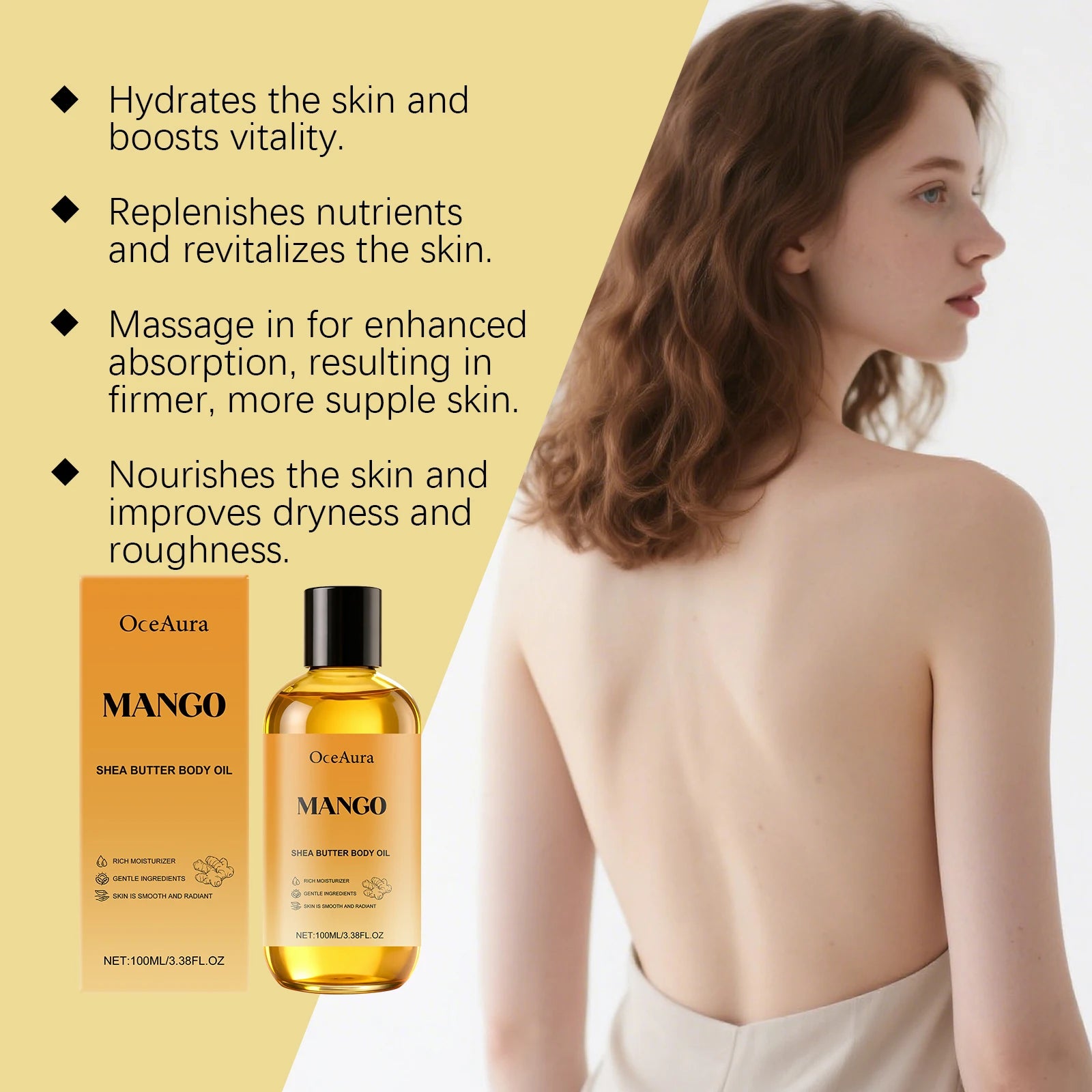 OceAura Mango & Shea Anti-Aging Firming Body Oil – Dry Skin Firming Body Oil Zpaxo