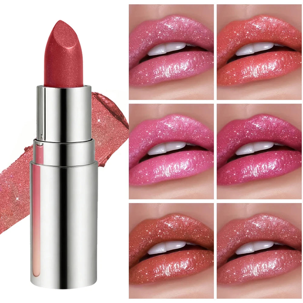 Waterproof Diamond Glitter Lipstick Long-lasting Easy-to-apply