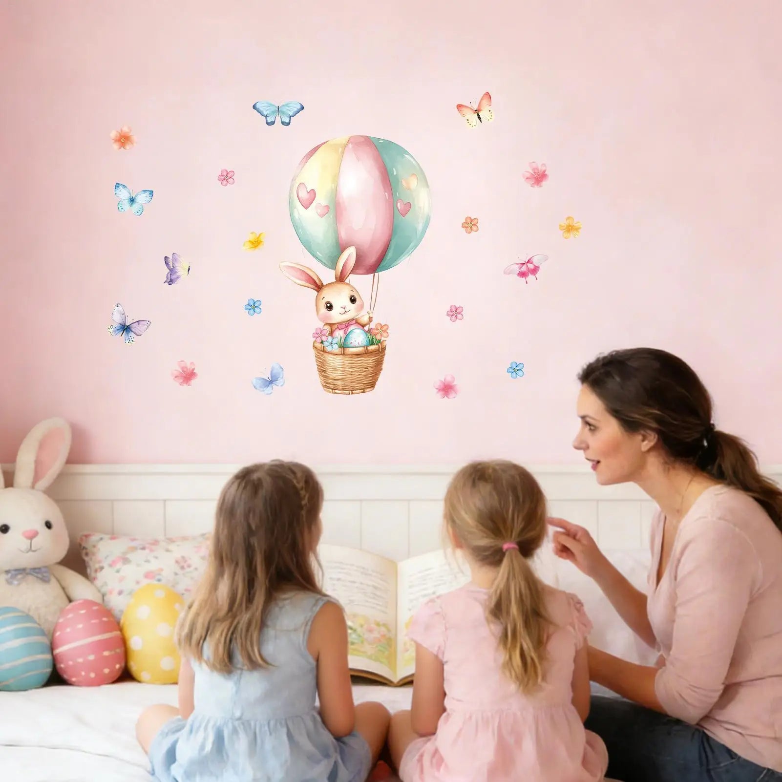 Easter Window Clings Spring Bunny Flower Butterfly Static Stickers