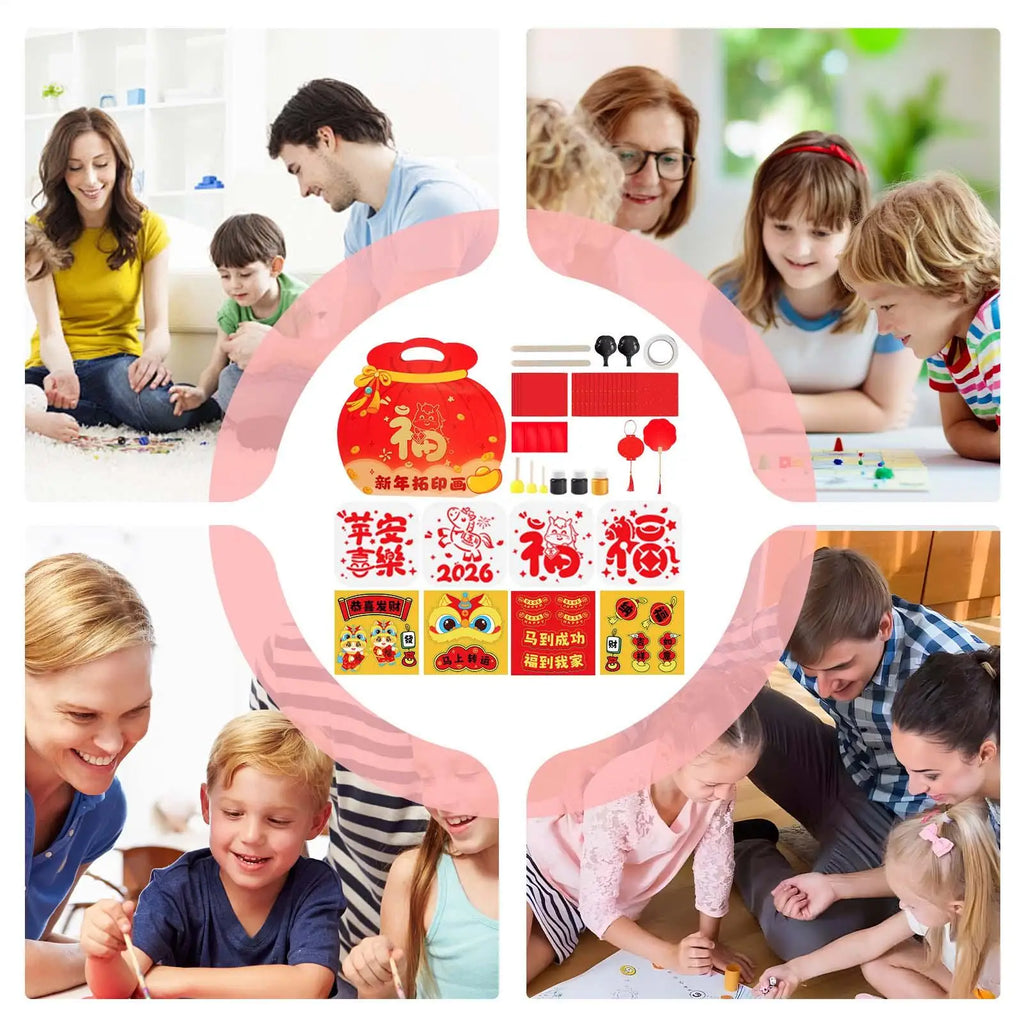 Texture Plates For Art Chinese Character Crafts Kit New Year Rubbing Art Kit For Boys Girls Home School Kindergarten Holiday Zpaxo