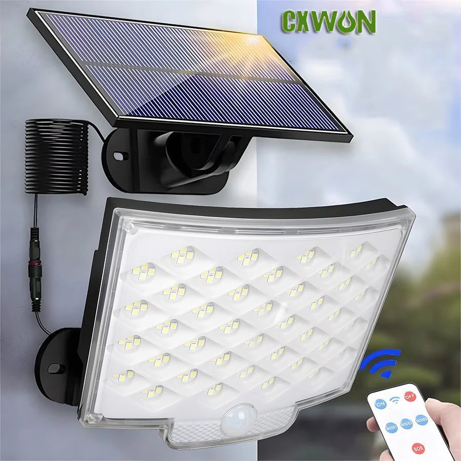 Solar Panel Led Headlights Waterproof 160LED Split Motion Sensor Zpaxo