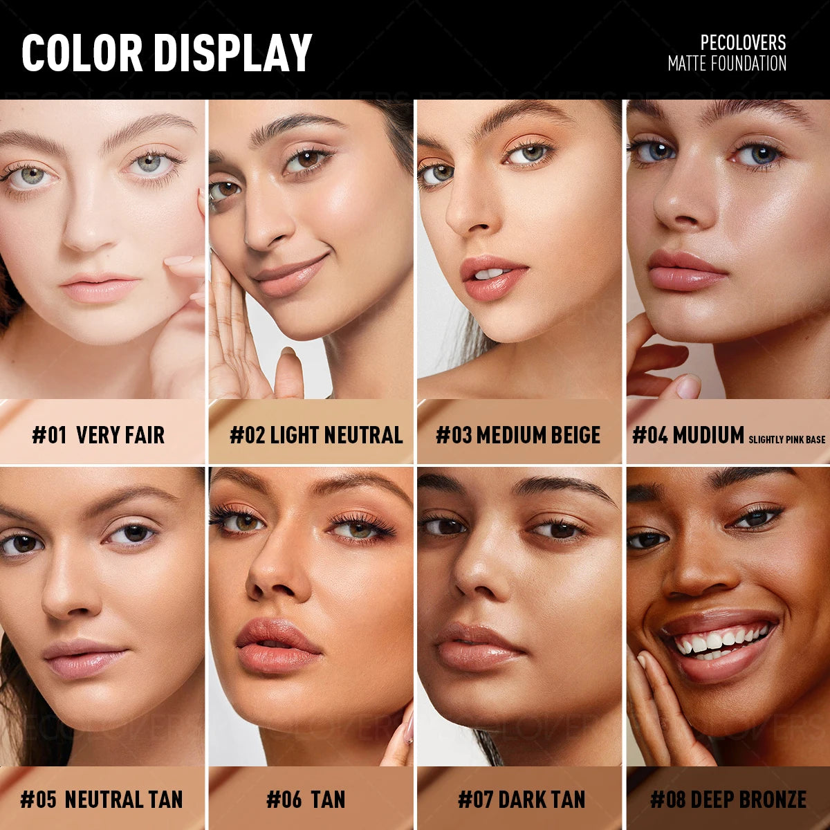 1PC High Coverage Long-Lasting Foundation, Waterproof and Sweatproof Without Flaking, Lightweight and Seamless Zpaxo