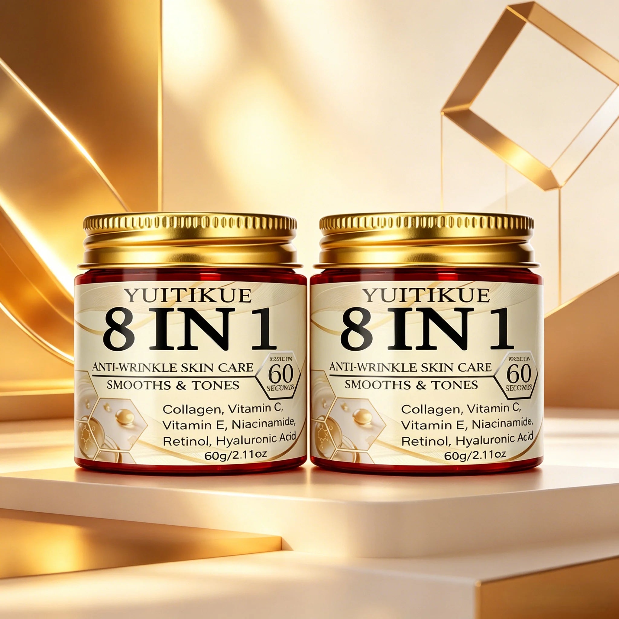 YUITIKUE 8-in-1 Face Cream with Collagen & Retinol 60g Face Moisturizer Cream Zpaxo 2pc