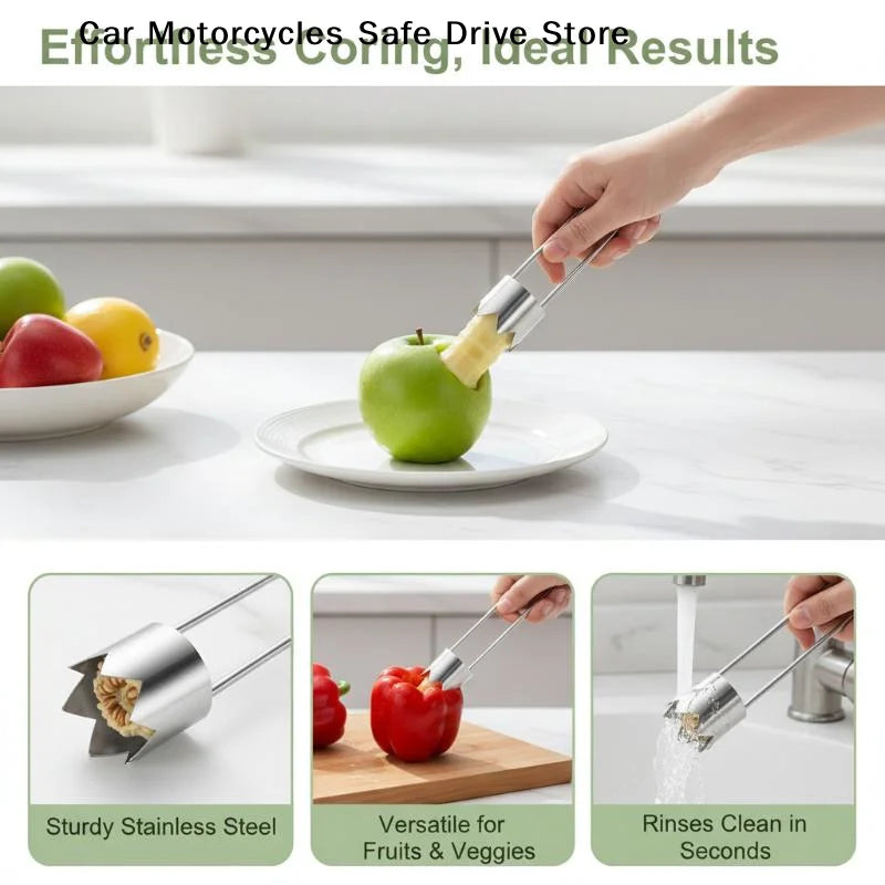 Stainless Steel Corer Tool Fruits Veggies Like Apples Peppers