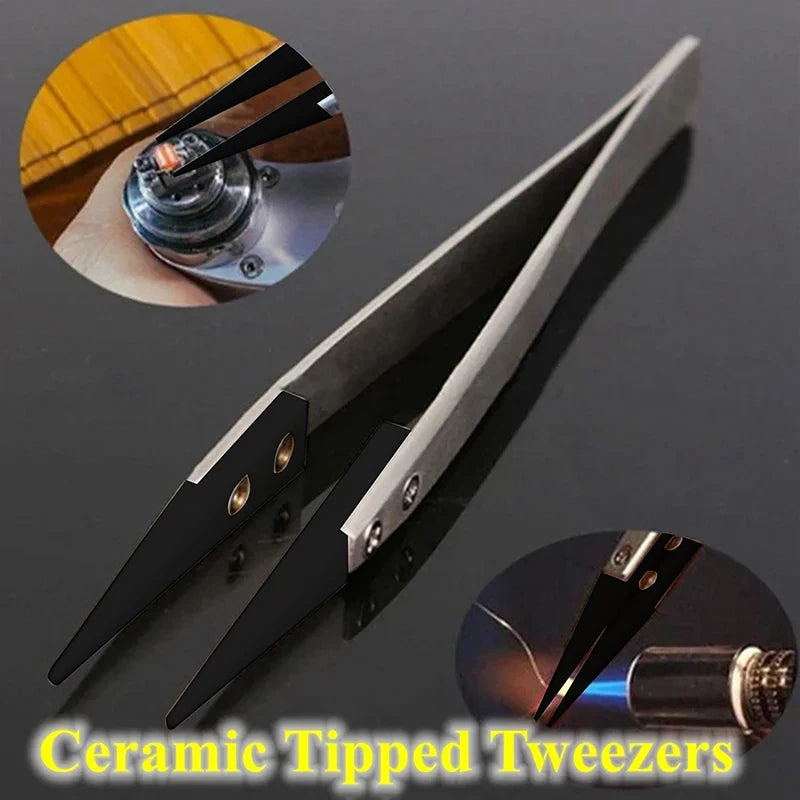 Durable Plastic-tipped Tweezers Antistatic Safety Interchangeable Zpaxo