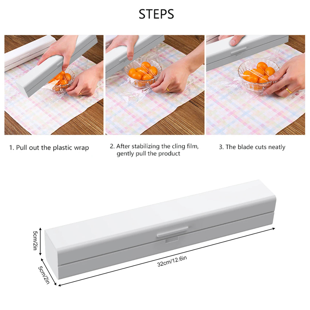 Cling Film Cutter Plastic Wrap Dispenser Kitchen Accessori Wrap Film Cutter Magnetic Cling For Food Keep Fresh with Cutter Blade Zpaxo