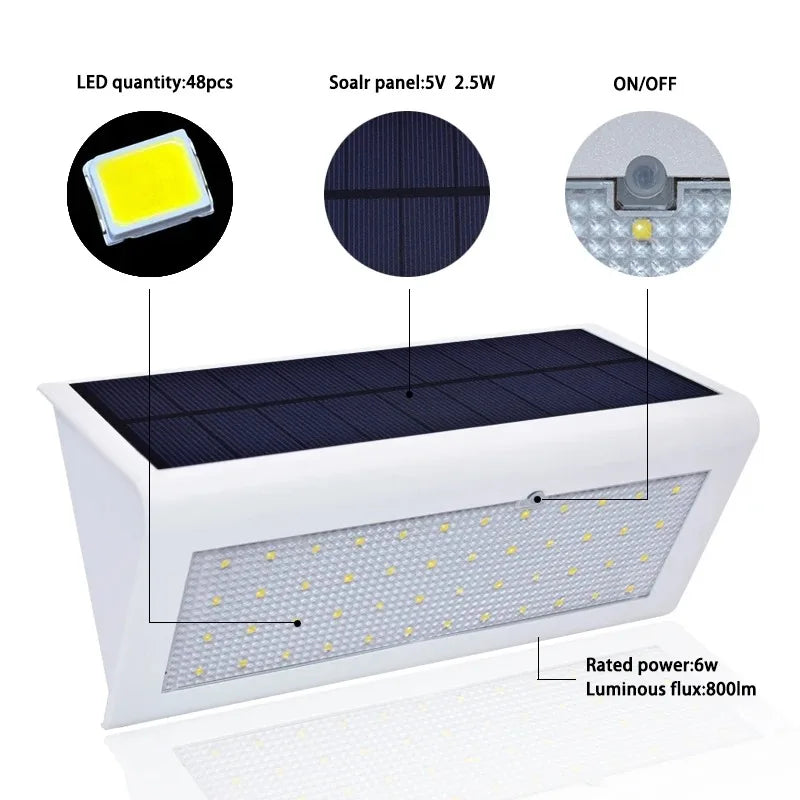 Bright Solar LED Lights Outdoor Waterproof Motion Sensor 4-Mode Zpaxo
