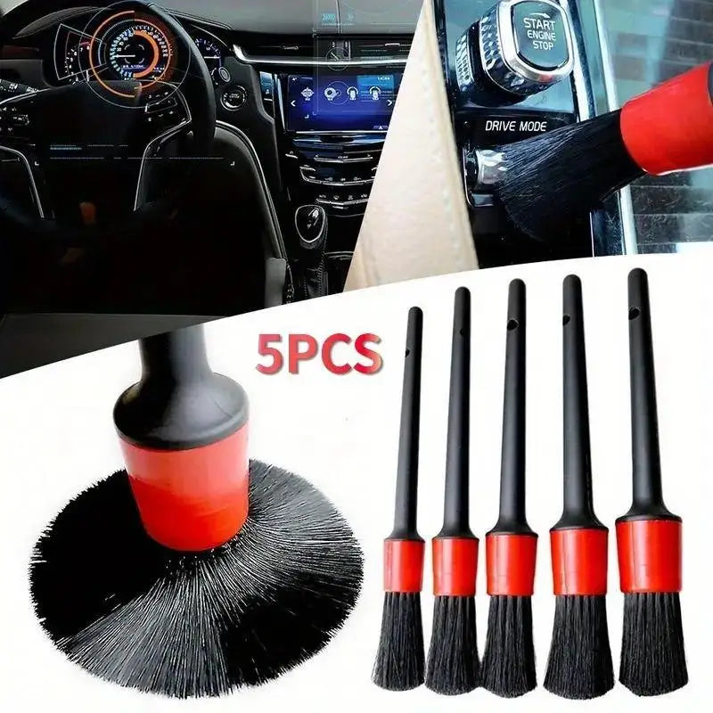 Premium Nylon Car Detailing Brush Kit - Multi-Surface Auto Cleaning Tools for Dashboard, Vents, Wheels Zpaxo