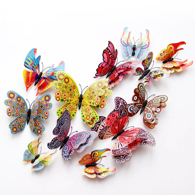 3D Butterfly Wall Stickers & Fridge Magnets – 12/24pcs