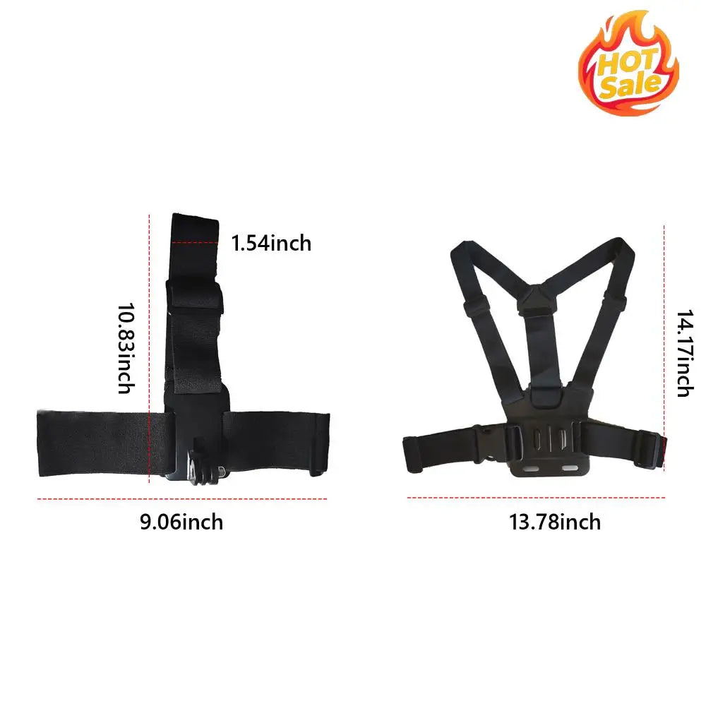 Essential Accessories Kit Compatible for GoPro 13/12/11/10/ 9 Accessories Kit Pack with Head Chest Wrist Strap+Bike Mount Zpaxo