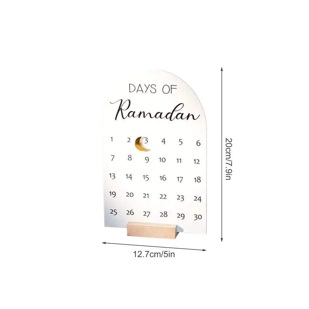 Ramadan Countdown Calendar 30 Days Acrylic Eid Mubarak Tabletop