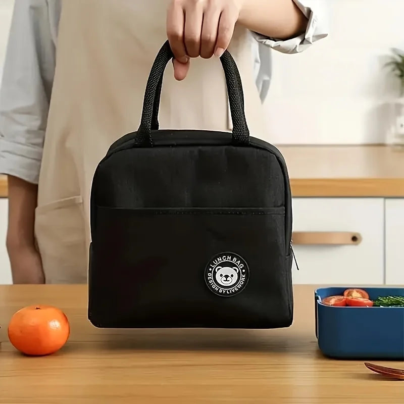 Insulated Lunch Bag Bear Pattern Waterproof Portable School Office