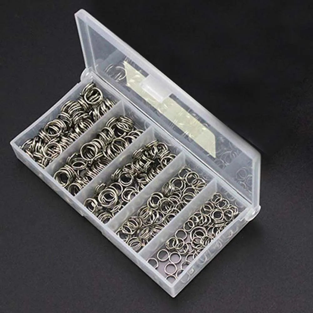 Carp Fishing Lure Carbon Steel 5-Size Fish Hook Snap Ring Heavy Duty