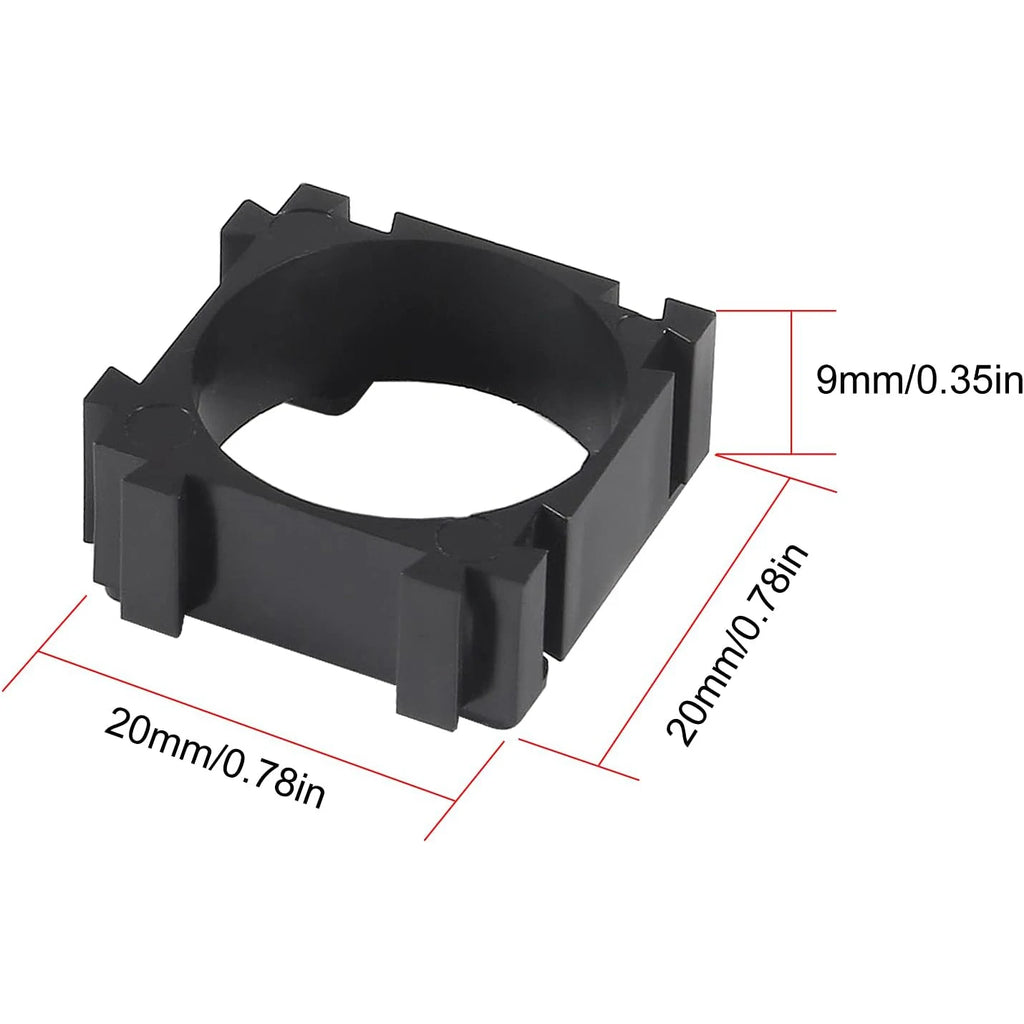 100pcs Battery Holder Safety Anti Vibration Stand Bracket Li-ion Cell Bracket For 18650 Battery Office Bedroom Storage Accessory Zpaxo