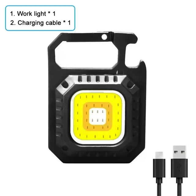 Mini COB LED Keychain Flashlight | Type-C Rechargeable Torch