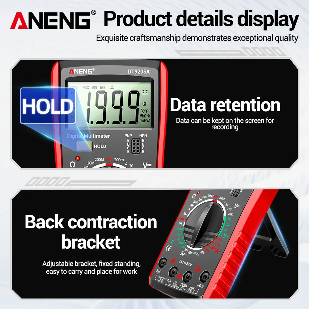 ANENG DT9205A Multi-functional Multimeter Digital True RMS